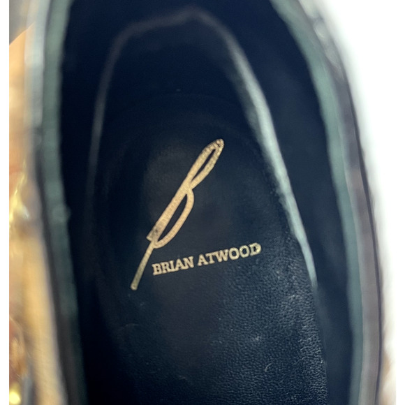 Brian Atwood Boots Womens 7.5M Leopard Print Calf Hair Pointed Toe Kitten Heel - Picture 11 of 13